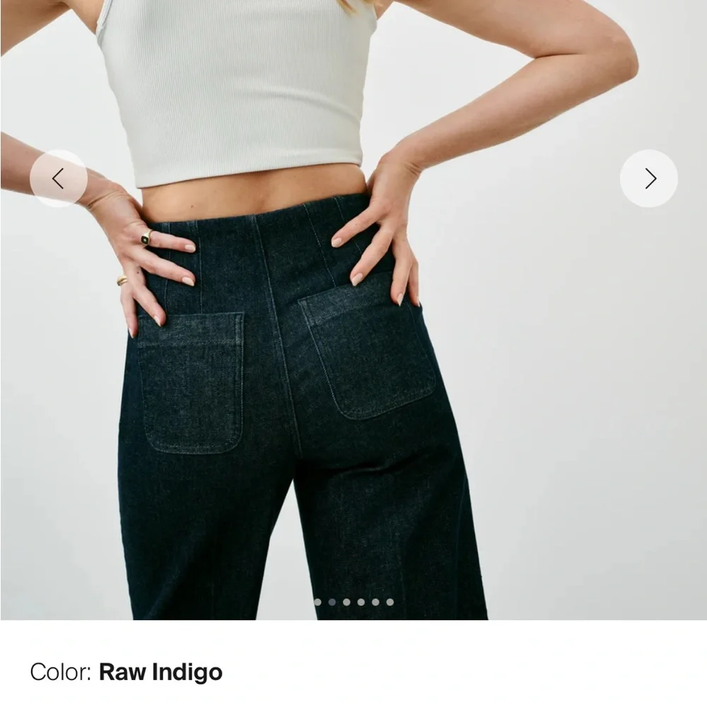 NWT Spanx Zero Waistband Cropped Women's Wide-Legged Jeans in Raw Indigo - 1X - Picture 2 of 6
